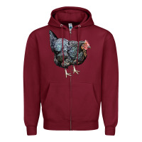 Burgundy jersey giant chicken Zipper Hoodie - LillyAllenDesigns