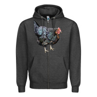 Charcoal Heather jersey giant chicken Zipper Hoodie - LillyAllenDesigns