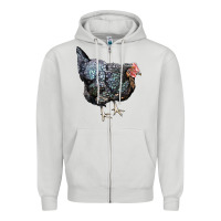 Dove Grey jersey giant chicken Zipper Hoodie - LillyAllenDesigns