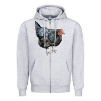 Heather Grey jersey giant chicken Zipper Hoodie - LillyAllenDesigns