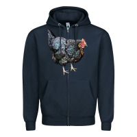 Navy jersey giant chicken Zipper Hoodie - LillyAllenDesigns