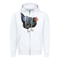 White jersey giant chicken Zipper Hoodie - LillyAllenDesigns