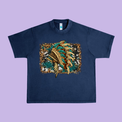 Indian Headdress With Background Urban Heavy Tee Designed By Hra Design Shop