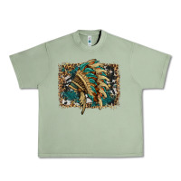 Oil Green indian headdress with background Urban Heavy Tee - HRA Design Shop