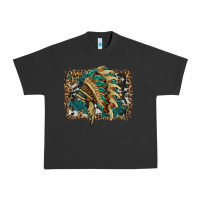Pigment Black indian headdress with background Urban Heavy Tee - HRA Design Shop