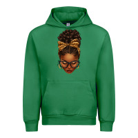 Emerald afro messy bun leopard bow Urban Hoodie - texasbilliewilder