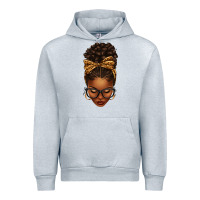 Heather Grey afro messy bun leopard bow Urban Hoodie - texasbilliewilder