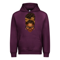 Mauve Wine afro messy bun leopard bow Urban Hoodie - texasbilliewilder