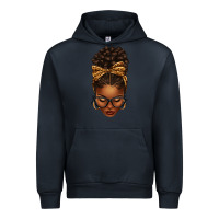 Navy afro messy bun leopard bow Urban Hoodie - texasbilliewilder