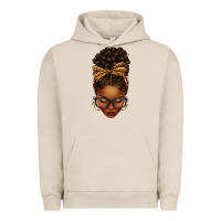 Pigment French Oak afro messy bun leopard bow Urban Hoodie - texasbilliewilder