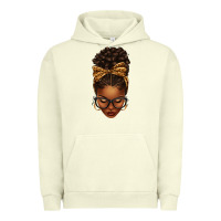 Pigment Pistachio afro messy bun leopard bow Urban Hoodie - texasbilliewilder