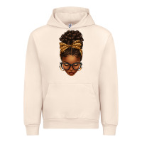 Sandshell afro messy bun leopard bow Urban Hoodie - texasbilliewilder