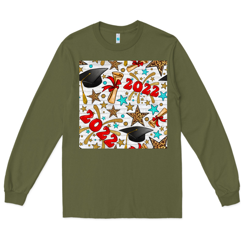 Graduation 2022 Seamless Pattern Long Sleeve Tee by BundleAndBundleShop | Teevron