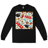 Black graduation 2022 seamless pattern Long Sleeve Tee - BundleAndBundleShop