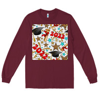 Burgundy graduation 2022 seamless pattern Long Sleeve Tee - BundleAndBundleShop