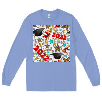 Colony Blue graduation 2022 seamless pattern Long Sleeve Tee - BundleAndBundleShop