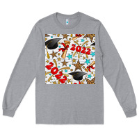 Heather Grey graduation 2022 seamless pattern Long Sleeve Tee - BundleAndBundleShop
