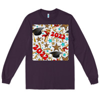 Plum graduation 2022 seamless pattern Long Sleeve Tee - BundleAndBundleShop