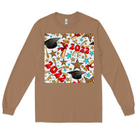 Toasted Coconut graduation 2022 seamless pattern Long Sleeve Tee - BundleAndBundleShop