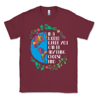 Burgundy Autism Awareness Kindness Puzzle Earth Classic Tee - CowhideDigitalArt