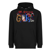Black all american girl Heavyweight Hoodie - NancyCooperArtShop
