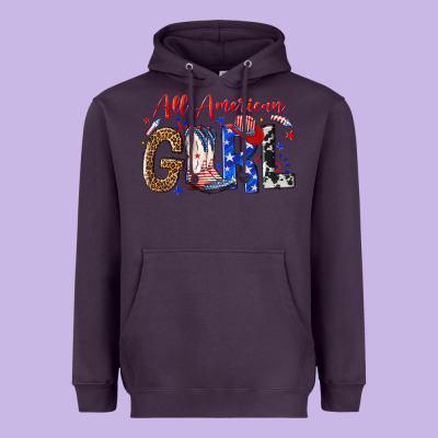 All American Girl Heavyweight Hoodie Designed By Nancycooperartshop