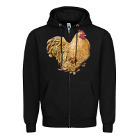 Black cochin rooster Zipper Hoodie - LillyAllenDesigns