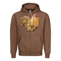 Chestnut cochin rooster Zipper Hoodie - LillyAllenDesigns