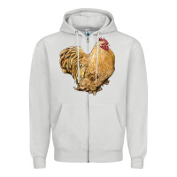 Dove Grey cochin rooster Zipper Hoodie - LillyAllenDesigns