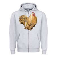 Heather Grey cochin rooster Zipper Hoodie - LillyAllenDesigns
