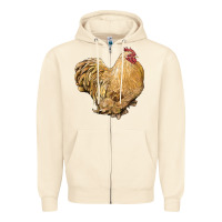 Sandshell cochin rooster Zipper Hoodie - LillyAllenDesigns