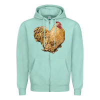 Seafoam cochin rooster Zipper Hoodie - LillyAllenDesigns