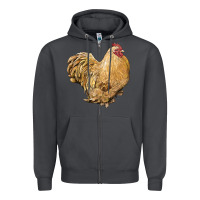 Smoke cochin rooster Zipper Hoodie - LillyAllenDesigns