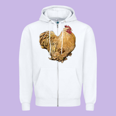 Cochin Rooster Zipper Hoodie Designed By Lillyallendesigns