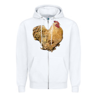 White cochin rooster Zipper Hoodie - LillyAllenDesigns