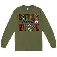 Army Green santa's favorite nurse Long Sleeve Tee - Jasminsmagicworld