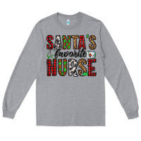 Heather Grey santa's favorite nurse Long Sleeve Tee - Jasminsmagicworld