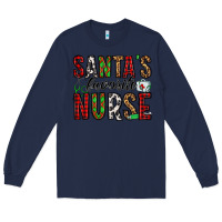 Navy santa's favorite nurse Long Sleeve Tee - Jasminsmagicworld