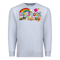 Heather Grey childcare life Premium Sweatshirt - NancyCooperArtShop