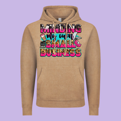 Minding My Own Small Business Vintage Hoodie Designed By Zillion Design Studio
