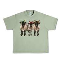 Oil Green 3 sheeps suffolk ewe with bandana Urban Heavy Tee - BarkalooDesign