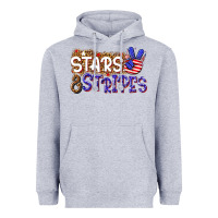 Heather Grey stars and stripes Heavyweight Hoodie - NancyCooperArtShop