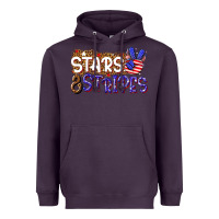 Plum stars and stripes Heavyweight Hoodie - NancyCooperArtShop