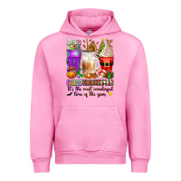 Fuchsia Pink Hallothanksmas coffee cups Urban Hoodie - texasbilliewilder