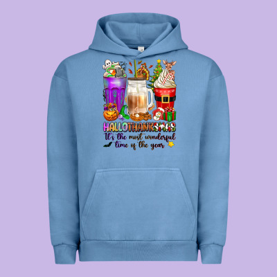 Hallothanksmas Coffee Cups Urban Hoodie Designed By Texasbilliewilder