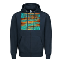 Navy turquoise  leather and wooden pattern tumbler Zipper Hoodie - Jasminsmagicworld