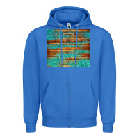 True Royal turquoise  leather and wooden pattern tumbler Zipper Hoodie - Jasminsmagicworld