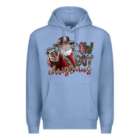 Colony Blue cowboy christmas Premium Hoodie - SublimationCraftShop