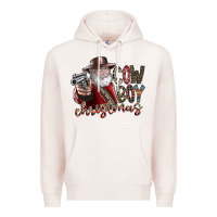 Pale Pink cowboy christmas Premium Hoodie - SublimationCraftShop