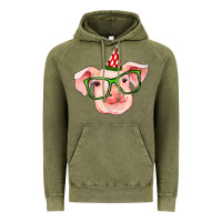 Vintage Olive pig christmas Vintage Hoodie - RanaPortraitStore